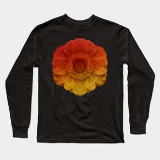 Red orange patterned flower Long Sleeve T-Shirt